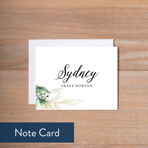 Golden Greenery note card