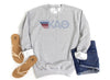 Cloud Kappa Alpha Theta Sport Grey Retro Stripes Sorority Sweatshirt