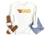 Sunflower Kappa Alpha Theta White Retro Stripes Sorority Sweatshirt