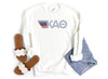 Cloud Kappa Alpha Theta White Retro Stripes Sorority Sweatshirt