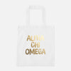 Alpha Chi Omega Gold Foil Greek Tote