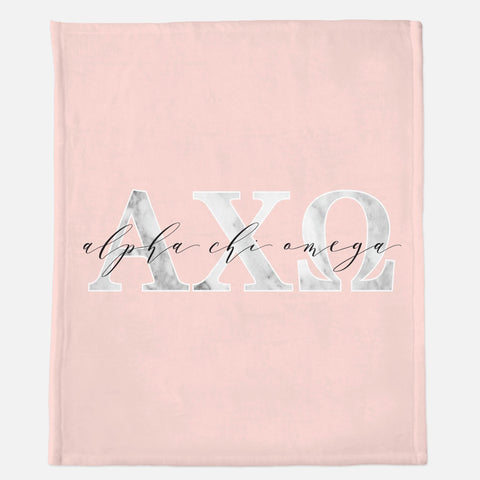 Marble Blush Sorority Blanket SororityPackets