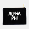 Alpha Phi Black and White Greek Cosmetic Bag