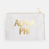 Alpha Phi Gold Foil Greek Cosmetic Bag