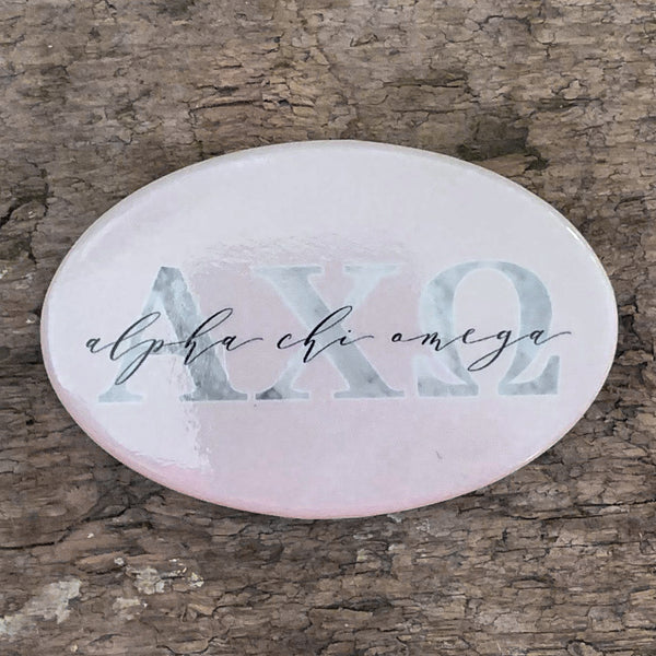 Alpha Chi Omega Marble & Blush Greek Buttons