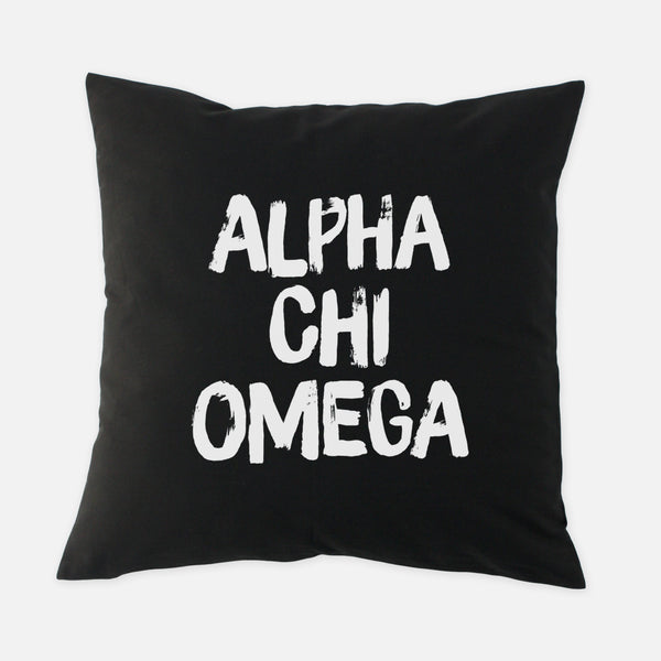 Alpha Chi Omega Black & White Brush Stroke Sorority Pillow