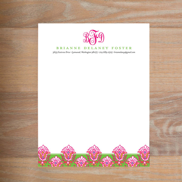 Bright Garden social resume letterhead without formatting shown in Peony & Jungle