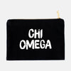 Chi Omega Black and White Greek Cosmetic Bag
