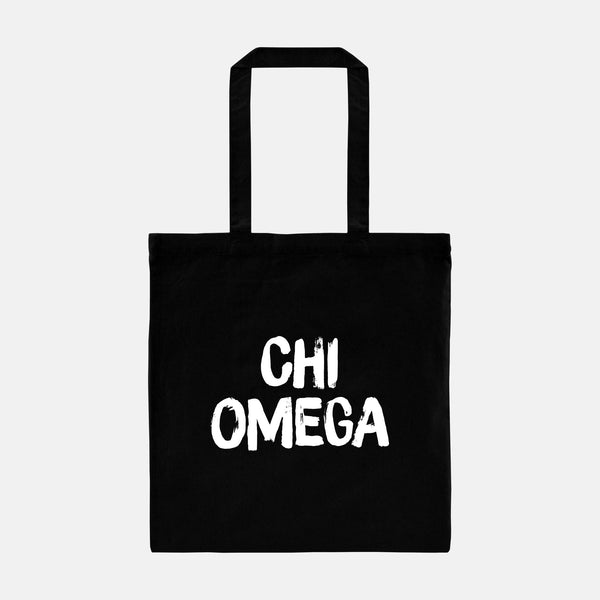 Chi Omega Black and White Greek Tote