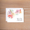 Chi Omega Geometric Bouquet Sorority Note Cards