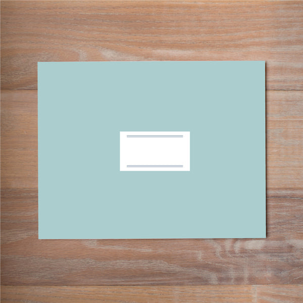Chic Initial mailing label shown on Pool presentation envelope (available as an add-on to your purchase)