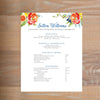 Citrus Garden social resume letterhead with full formatting shown in Comet