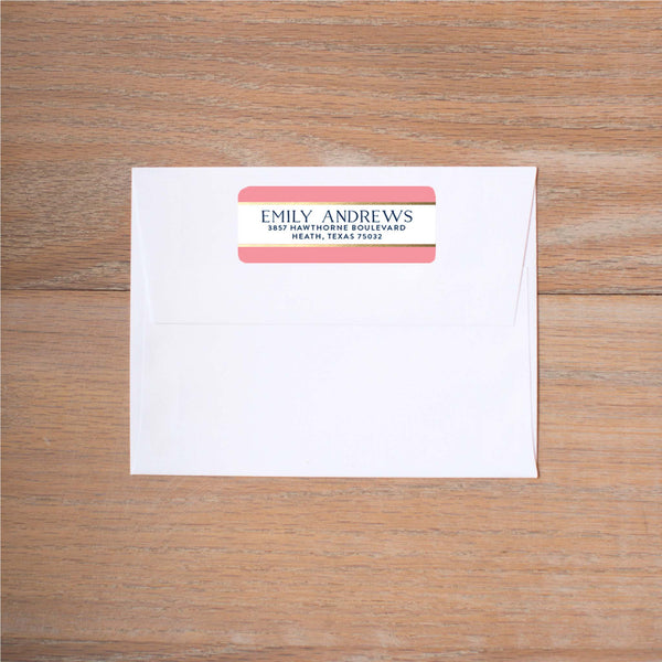 Confetti Stripes return (home) address label