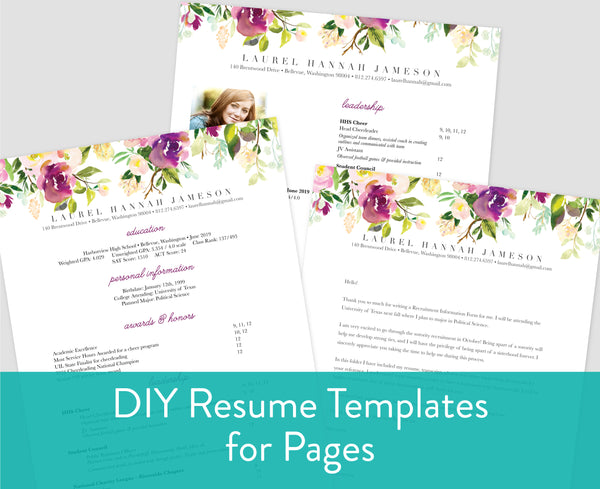 Graceful Bouquet Pages for Mac Resume Templates