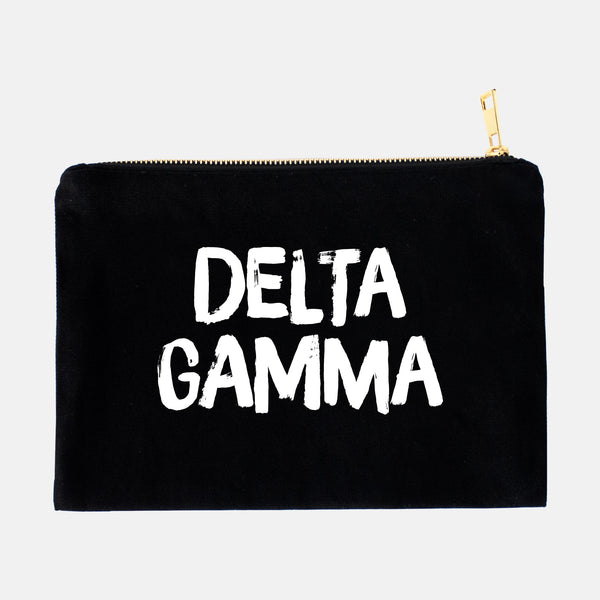 Delta Gamma Black and White Greek Cosmetic Bag