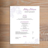 Delicate Lace social resume letterhead with full formatting shown in Grape & Plum