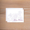 Delicate Lace Folded Note Card shown in Grape & Plum