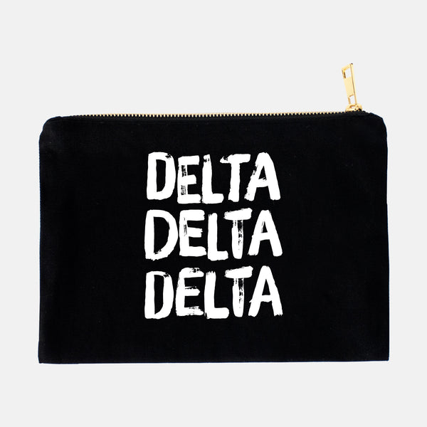 Delta Delta Delta Black and White Greek Cosmetic Bag