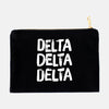 Delta Delta Delta Black and White Greek Cosmetic Bag