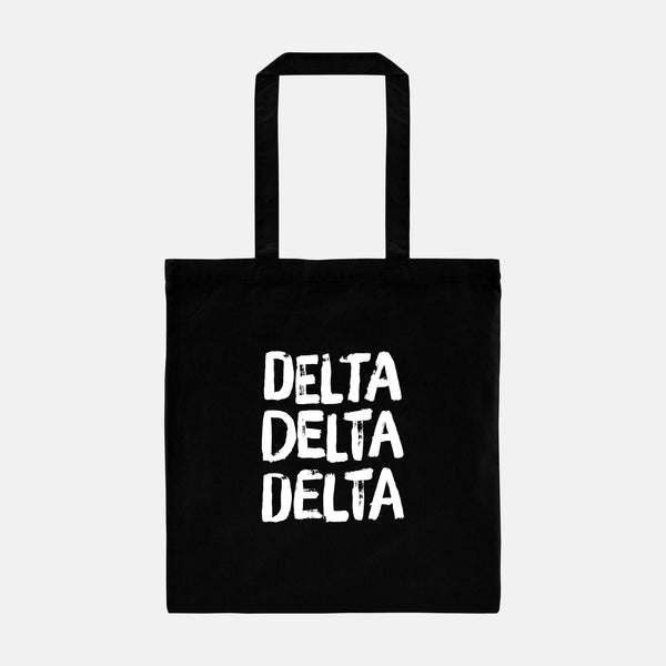 Delta Delta Delta Black and White Greek Tote