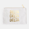 Delta Delta Delta Gold Foil Greek Cosmetic Bag