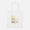Delta Delta Delta Gold Foil Greek Tote