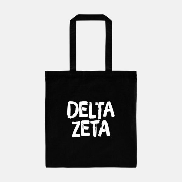 Delta Zeta Black and White Greek Tote