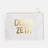Delta Zeta Gold Foil Greek Cosmetic Bag