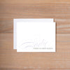 Elegant Script Folded Note Card shown in Plum
