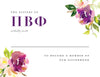 Pi Beta Phi Graceful Bouquet Bid Card