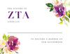 Zeta Tau Alpha Graceful Bouquet Bid Card
