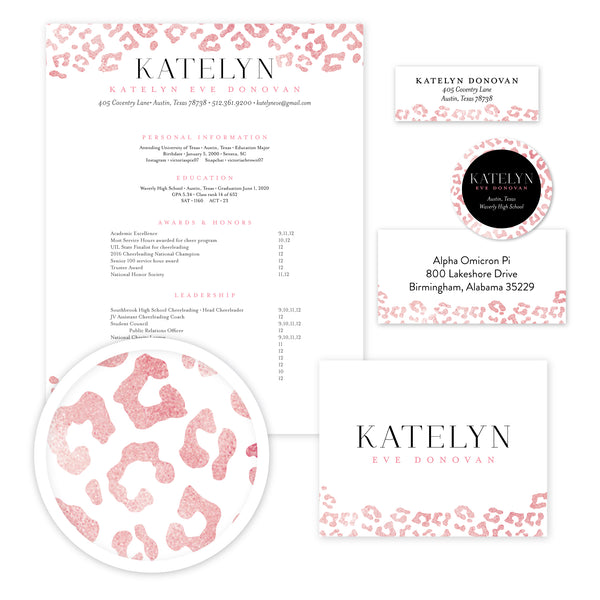 Cheetah Glimmer Complete Sorority Packet