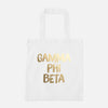 Gamma Phi Beta Gold Foil Greek Tote