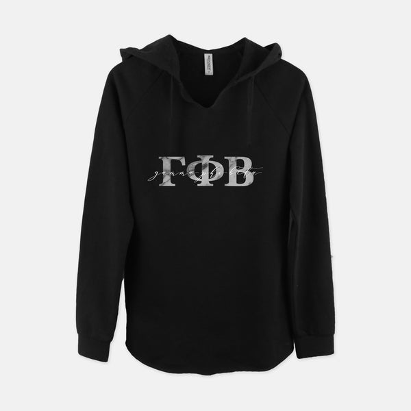 Gamma Phi Beta Marble & Black Sorority Hooded Sweatshirt