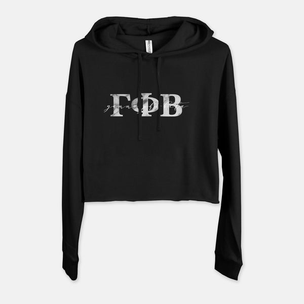 Gamma Phi Beta Marble & Black Sorority Cropped Sweatshirt