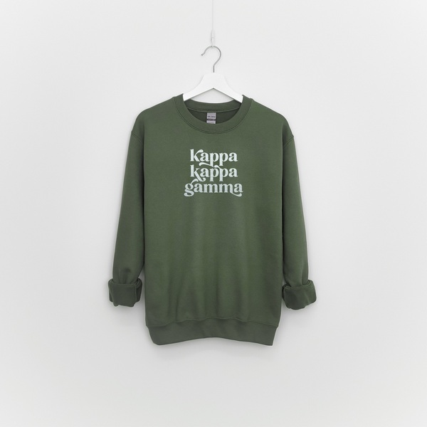 Kappa Kappa Gamma Military Green Sorority Sweatshirt
