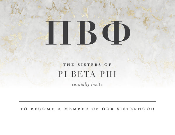 Pi Beta Phi Golden Marble Bid Card