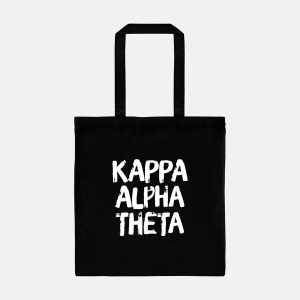 Kappa Alpha Theta Black and White Greek Tote