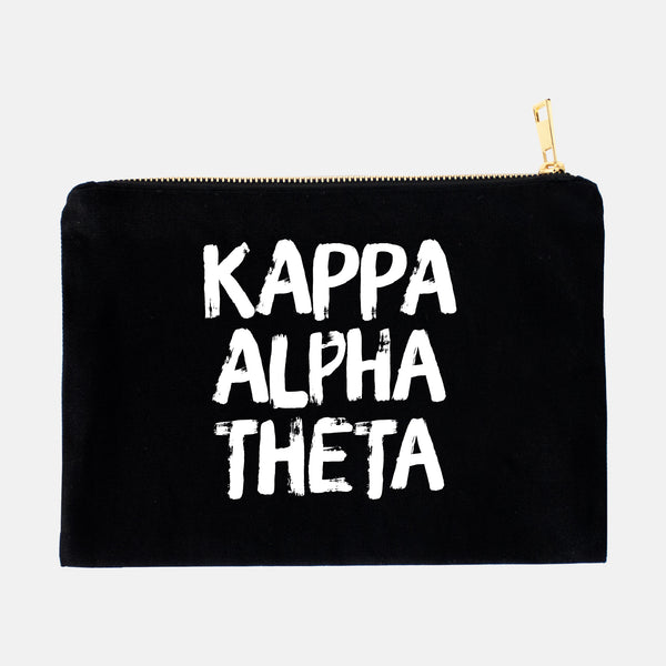 Kappa Alpha Theta Black and White Greek Cosmetic Bag