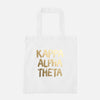 Kappa Alpha Theta Gold Foil Greek Tote