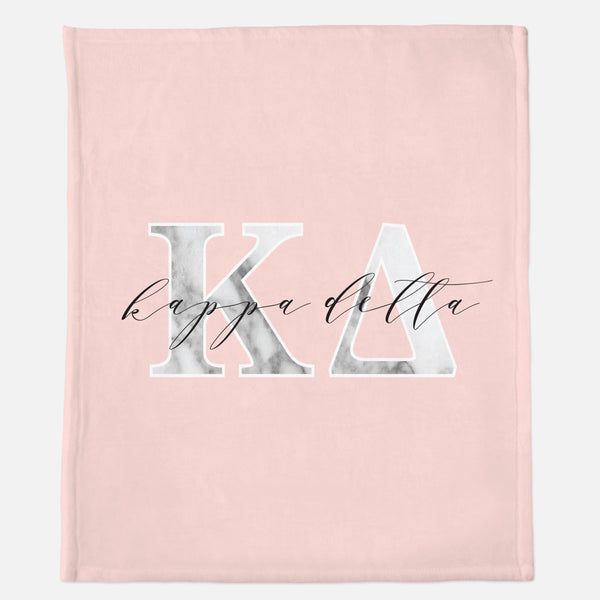 Kappa Delta Marble & Blush Sorority Blanket