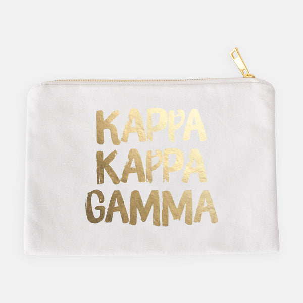 Kappa Kappa Gamma Gold Foil Greek Cosmetic Bag