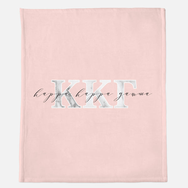 Kappa Kappa Gamma Marble & Blush Sorority Blanket