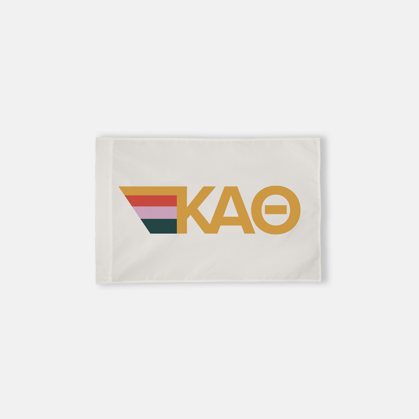 Kappa Alpha Theta Curry Retro Stripes Greek Letter Flag