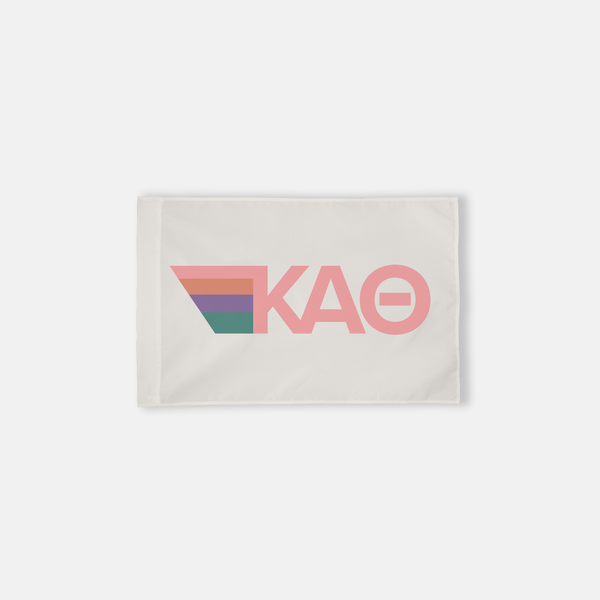 Kappa Alpha Theta Watermelon Retro Stripes Greek Letter Flag