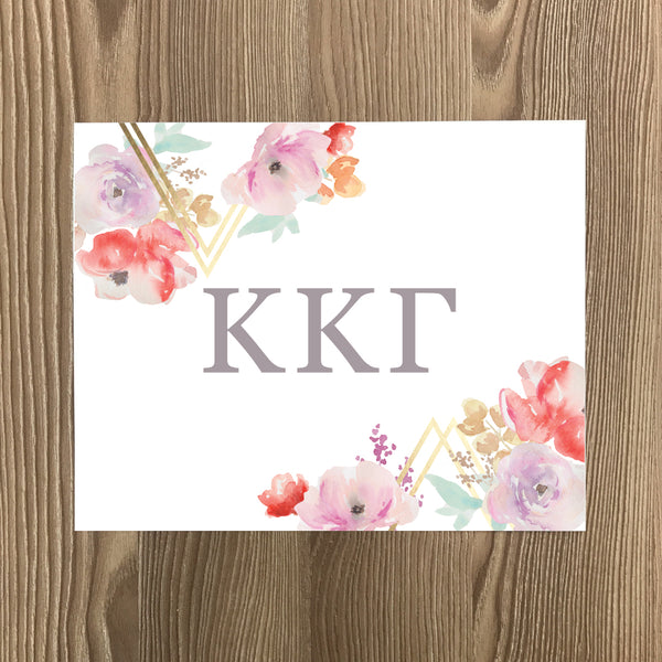Kappa Kappa Gamma Geometric Bouquet Art Print