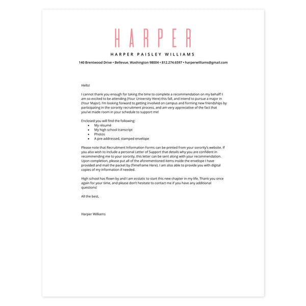 Strawberry Cover letter template
