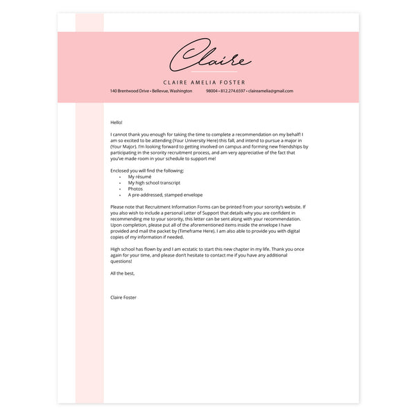 Blossom Cover letter template