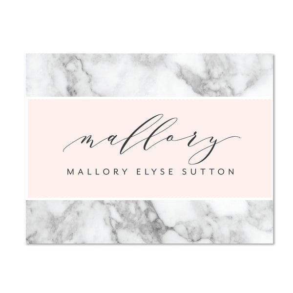Marble Blush folder sticker shown in Blossom & Black