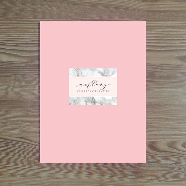 Marble Blush folder sticker on Blossom pocket folder